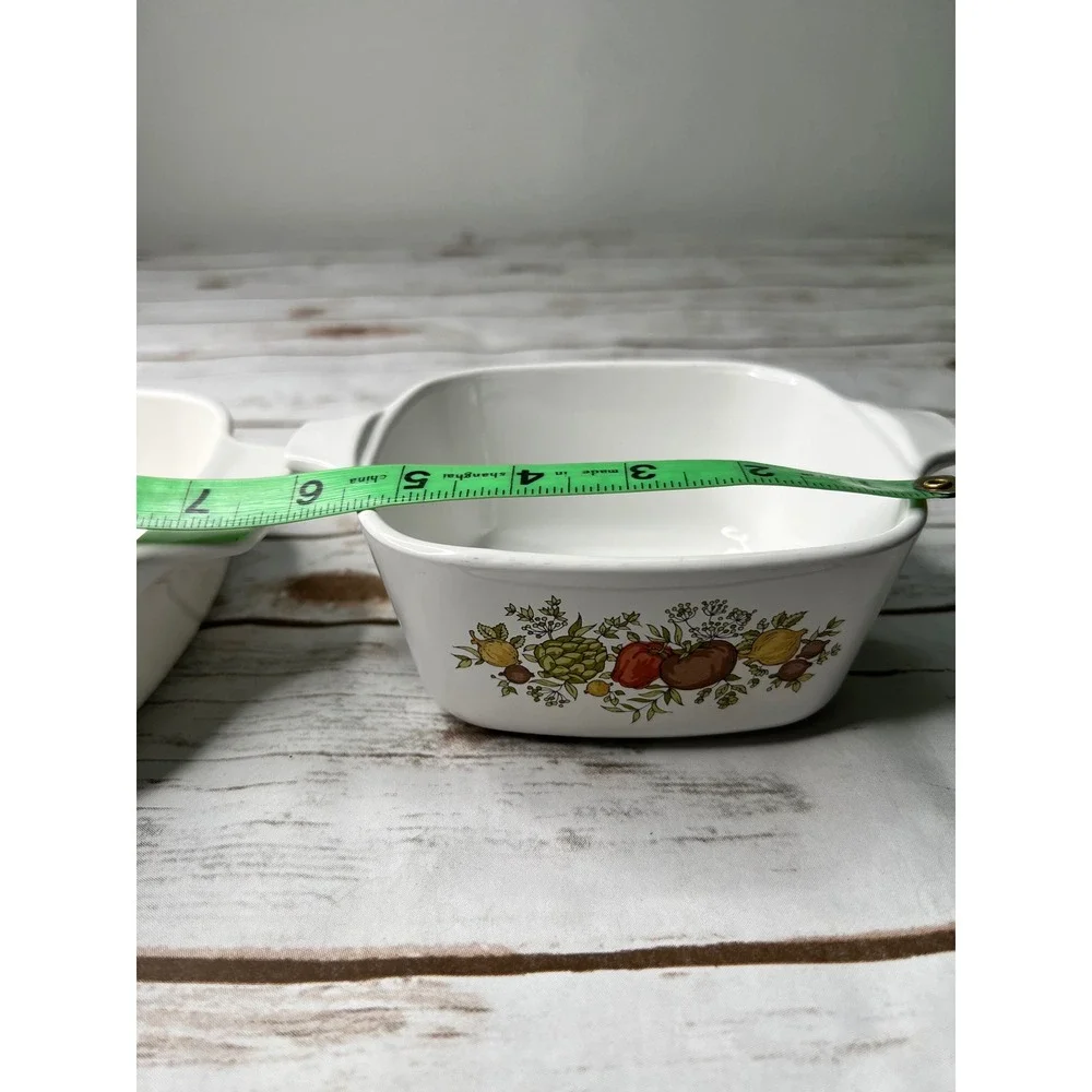 Corning Ware Casserole Set White Spice O Life L'Echalote 1Qt & 2.75 Cup